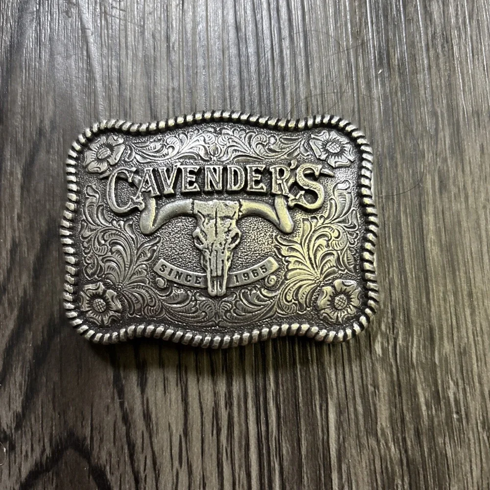 Vintage Collectible Cavender's Since 1965 Longhorn Wear It Live It Belt Buckle